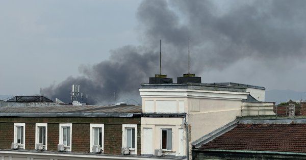 На севере Софии вспыхнул огонь, дым виден из центра