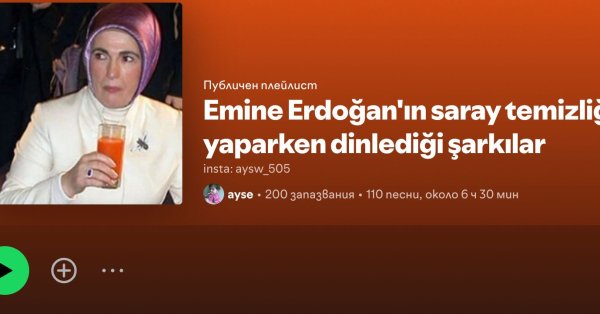 Spotify готов покинуть Турцию из -за битвы за плейлисты Эмин Эрдоган и ее «золотой туалет»