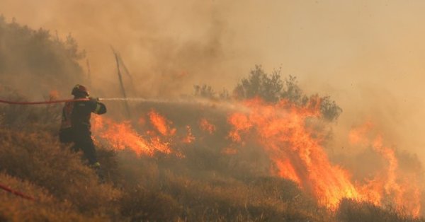 Большой пожар и недалеко от Афин, более 300 человек эвакуированы