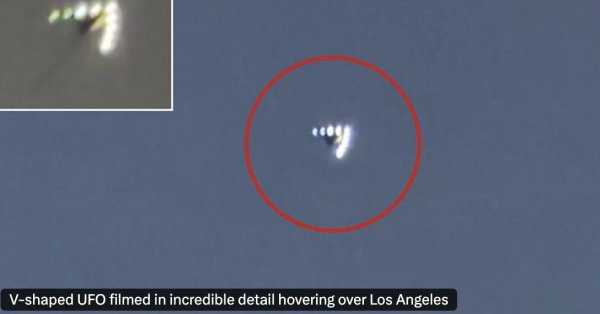 V-образный НЛО был снят кружок по Лос-Анджелесу?