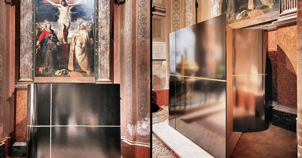 Футуристическая исповедь в старой итальянской церкви вызвала возмущение в Италии