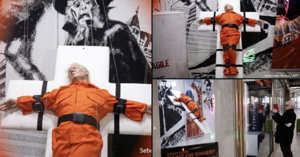 «Святой или грешник»? Британский художник распял Трампа в скульптуре