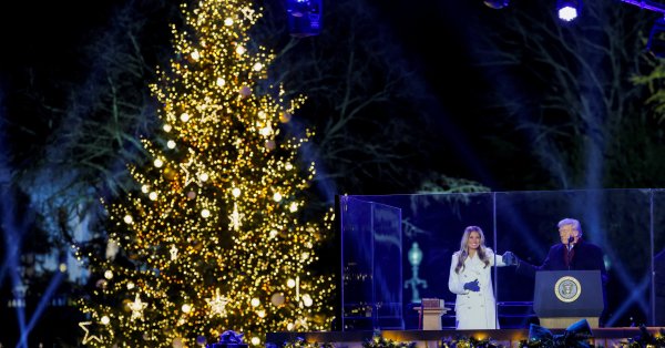 Первая леди США зажгла огни рождественской елки возле Белого дома
