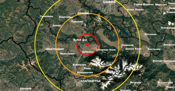 Землетрясение сегодня утром в 41 км от Софии