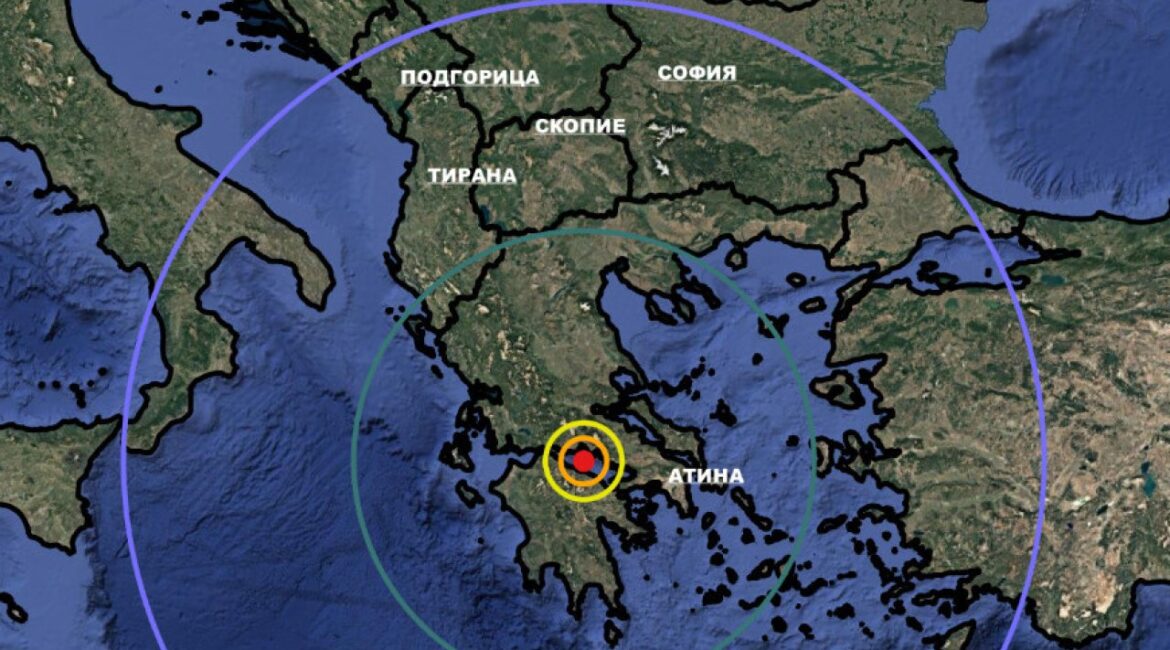 Вчера вечером в Греции произошло землетрясение
